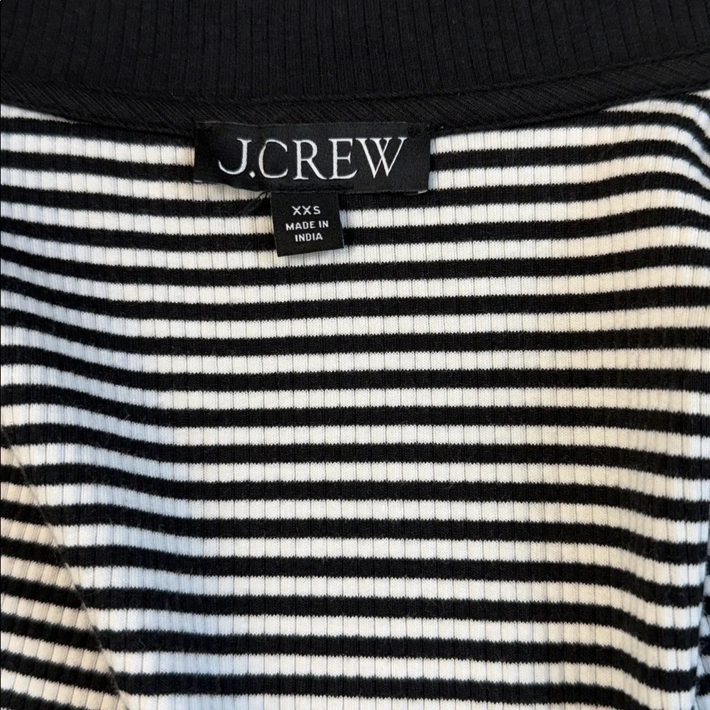 J. Crew Ribbed Striped Black and White Women's Cardigan - Picture 5 of 6